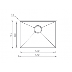 Ανοξείδωτος Νεροχύτης 57×45 Ένθετος Sanitec Filo Quadra 11908 Inox Σατινέ